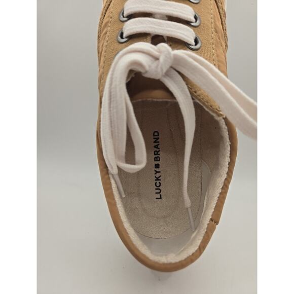 Lucky Brand Katori Womens Tan Brown Textile Low Top Sneaker Shoes 7M NEW - Picture 4 of 9